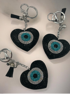 Load image into Gallery viewer, Evil Eye Keyring - Black
