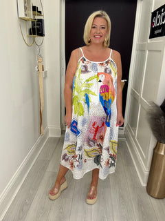 Load image into Gallery viewer, Parrot dress. LAST ONE
