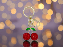 Load image into Gallery viewer, Bling Cherry Keyring- 2 Colours
