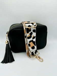 Bag Strap 60 - Silver, Black & Gold Leopard