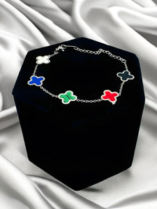 Clover Bracelet - Multicolour (Silver)