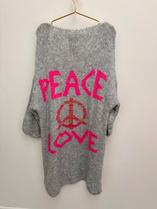 Peace cardigan - 4 colours. LAST ONE