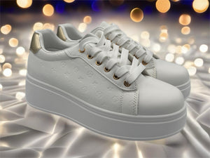 Lisa Trainers - white & gold