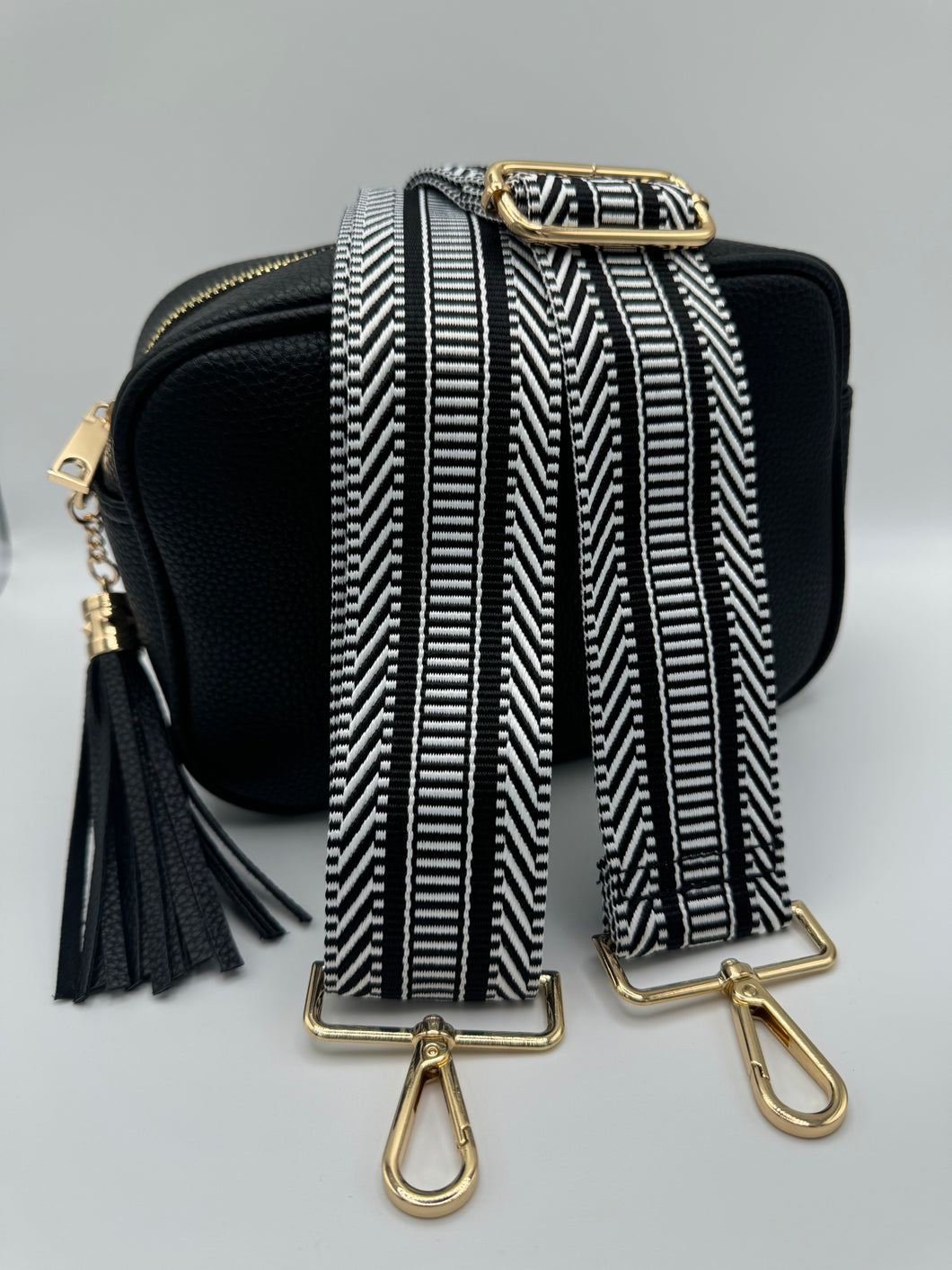 Bag Strap 91 - Black & White Pattern