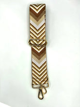 Load image into Gallery viewer, Bag Strap 52 - Gold &amp; Beige Pattern
