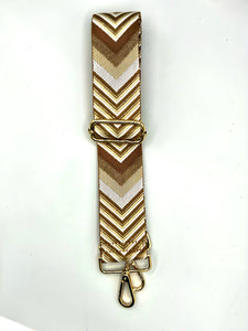 Bag Strap 52 - Gold & Beige Pattern