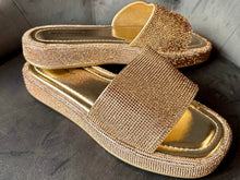 Load image into Gallery viewer, Bling sandals - gold
