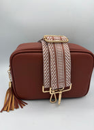Bag Strap 114 - Tan & White Pattern