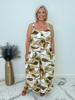 Load image into Gallery viewer, Leafy jumpsuit - 2 sizes
