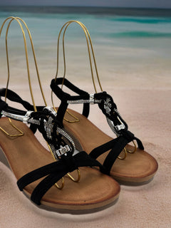 Load image into Gallery viewer, Freya wedges - black
