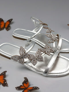 Load image into Gallery viewer, Butterfly Sandals - Silver
