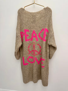 Peace cardigan - 4 colours. LAST ONE