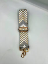 Load image into Gallery viewer, Bag Strap 51 - Silver &amp; Beige Pattern
