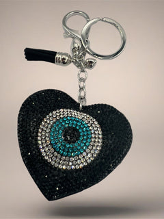 Load image into Gallery viewer, Evil Eye Keyring - Black
