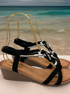 Load image into Gallery viewer, Freya wedges - black
