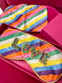 Load image into Gallery viewer, Love rainbow eye sleep mask
