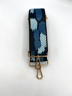 Load image into Gallery viewer, Bag Strap 112 - Navy &amp; Blue Pattern

