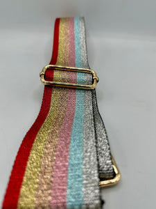 Bag Strap 82 - Sparkly Multicolour Stripe - Version 2