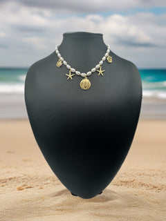 Load image into Gallery viewer, Mauritius Necklace and Bracelet Set - Gold - Sold Separately
