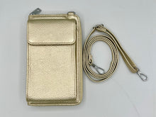 Load image into Gallery viewer, Phone Bag - Gold With Silver Metalwork

