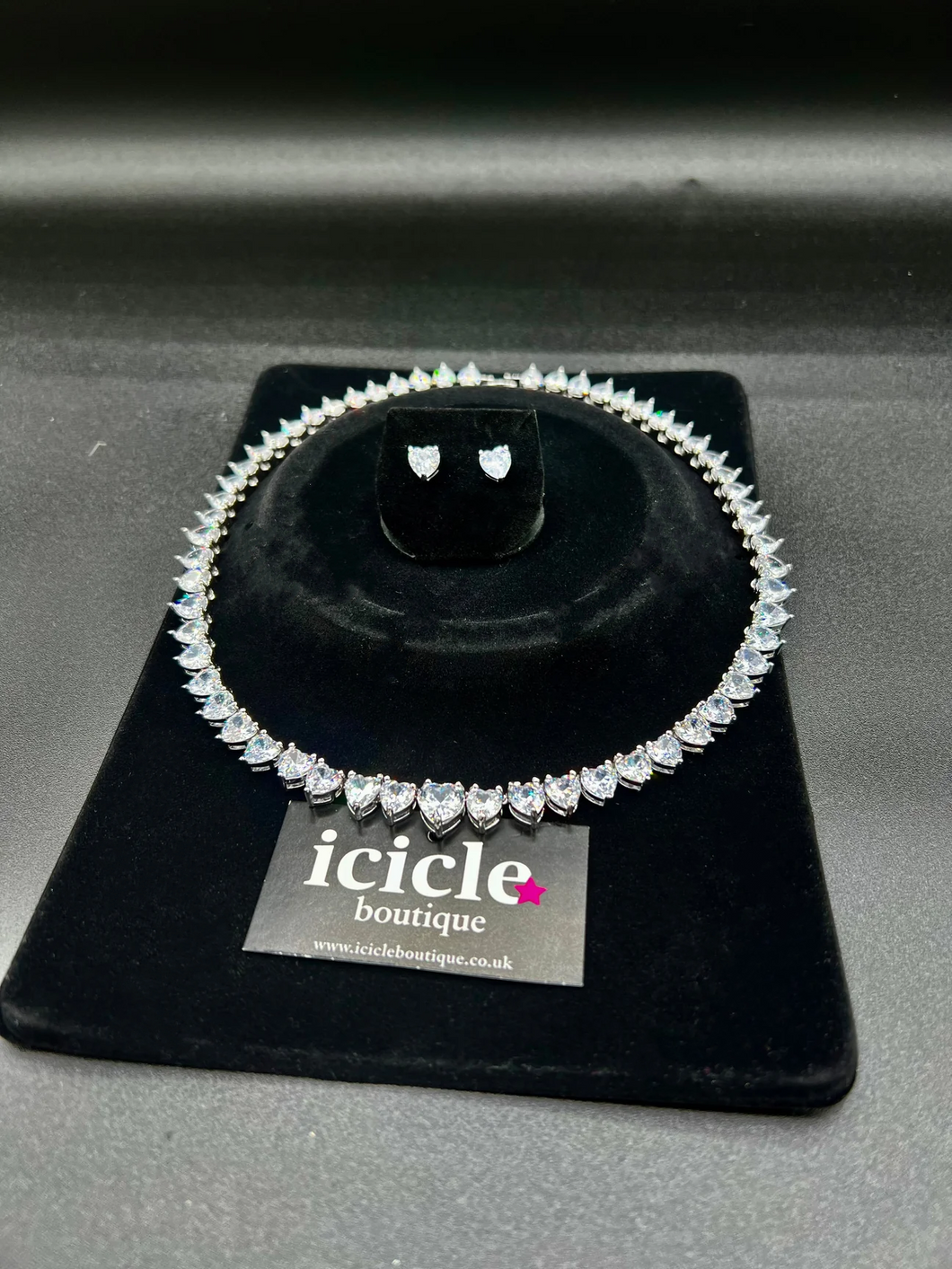 Jessica Heart Necklace & Earrings Set