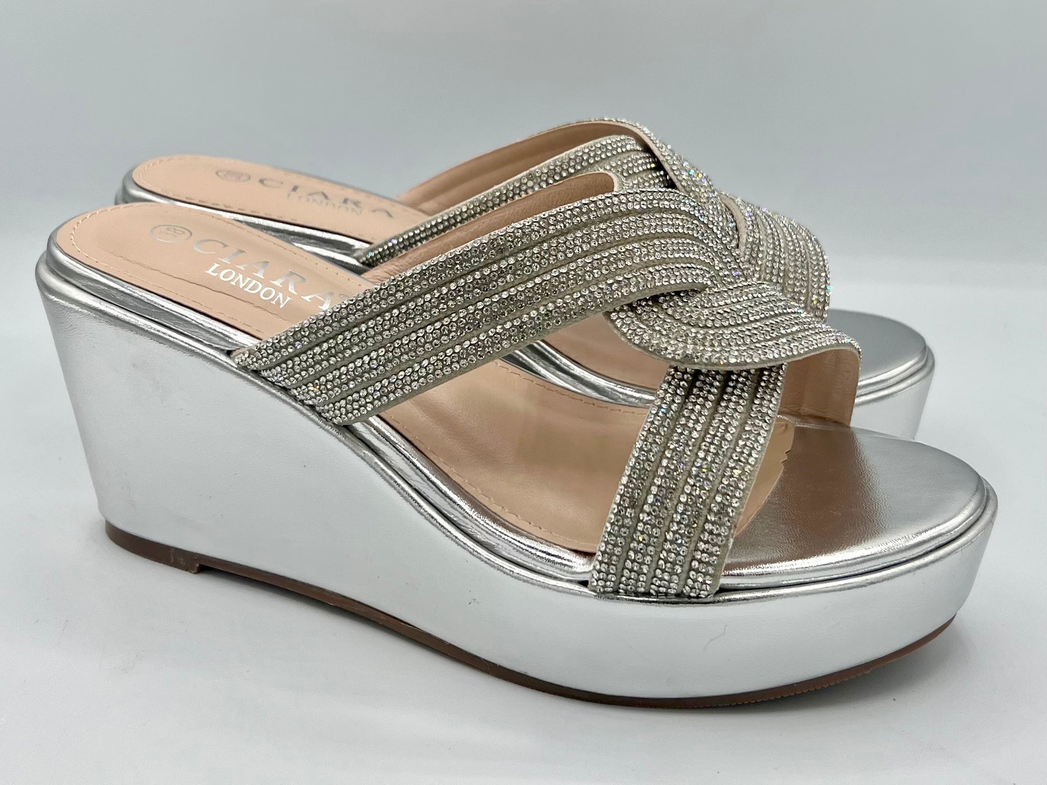 Silver slip hot sale on wedges