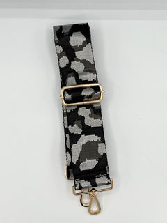 Load image into Gallery viewer, Bag Strap 58 - Black, Silver &amp; Grey Leopard
