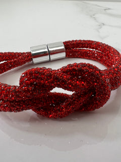 Load image into Gallery viewer, Crystal Magnetic Bracelet with Knot
