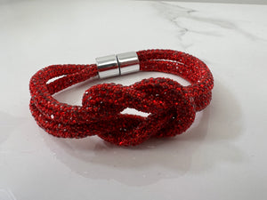 Crystal Magnetic Bracelet with Knot - 12 Colours