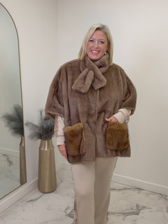 Load and play video in Gallery viewer, Nancy Cape &amp; Scarf Set

