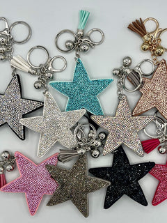 Load image into Gallery viewer, Diamanté Star Keyring
