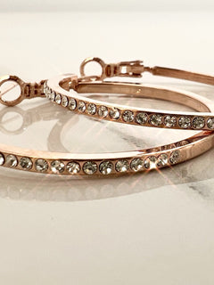 Load image into Gallery viewer, Caprice Diamanté hoop earrings (5cms)
