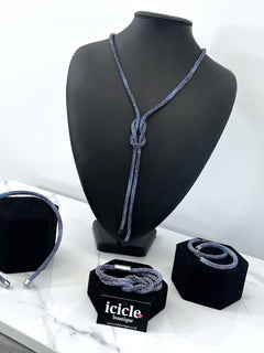 Load image into Gallery viewer, Crystal Necklace with Knot Detail
