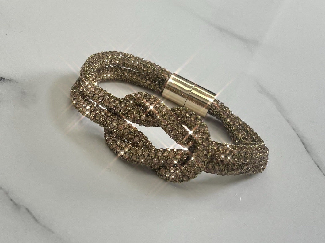 Crystal Magnetic Bracelet with Knot - 12 Colours
