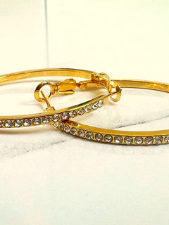 Load image into Gallery viewer, Caprice Diamanté hoop earrings (3.5cms)

