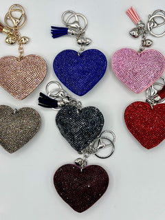 Load image into Gallery viewer, Diamanté Heart Keyring
