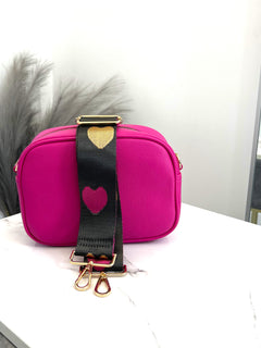 Load image into Gallery viewer, Bag Strap 9 - Gold &amp; Pink, Hearts
