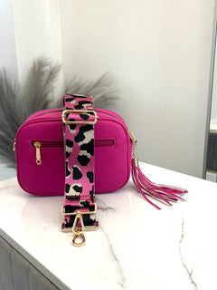 Load image into Gallery viewer, Bag Strap 66 - Fuchsia Leopard Print

