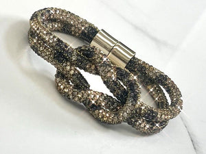 Crystal Magnetic Bracelet with Knot - 12 Colours