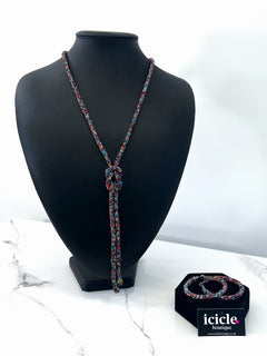 Load image into Gallery viewer, Crystal Necklace with Knot Detail
