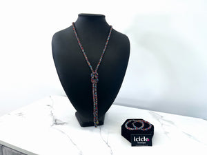 Crystal Necklace with Knot Detail - 11 Colours