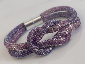 Crystal Magnetic Bracelet with Knot - 12 Colours