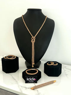Load image into Gallery viewer, Crystal Necklace with Knot Detail

