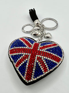 Load image into Gallery viewer, Union Jack Heart Keyring
