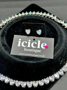 Jessica Heart Necklace & Earrings Set
