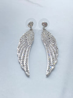 Load image into Gallery viewer, Crystal Angel Wing Earrings
